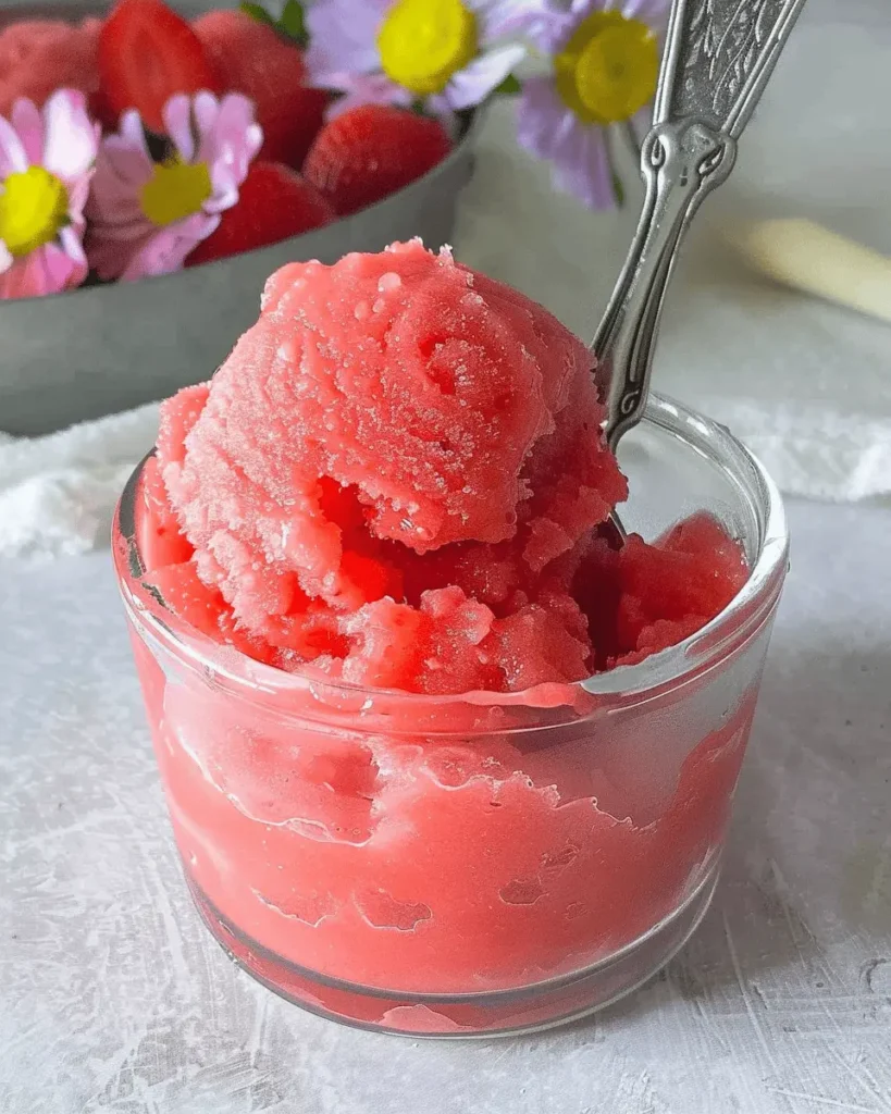 3 Ingredient Watermelon Strawberry Sorbet Recipe