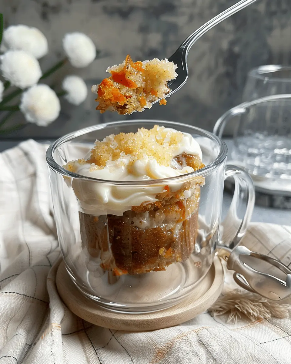 5 Minute Carrot Mug Cake: The Easiest Dreamy Dessert Ever