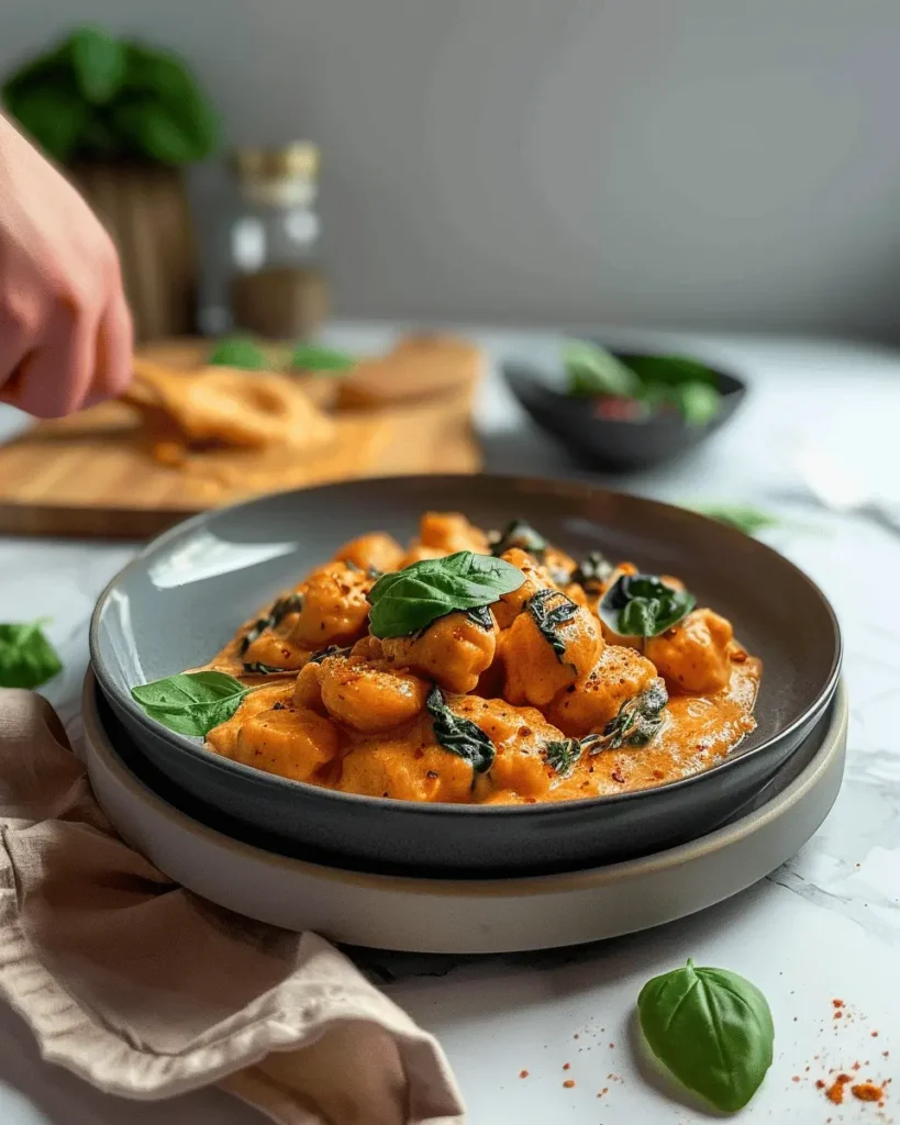 Creamy Dairy-Free Gnocchi with a High Protein Tuscan Sauce