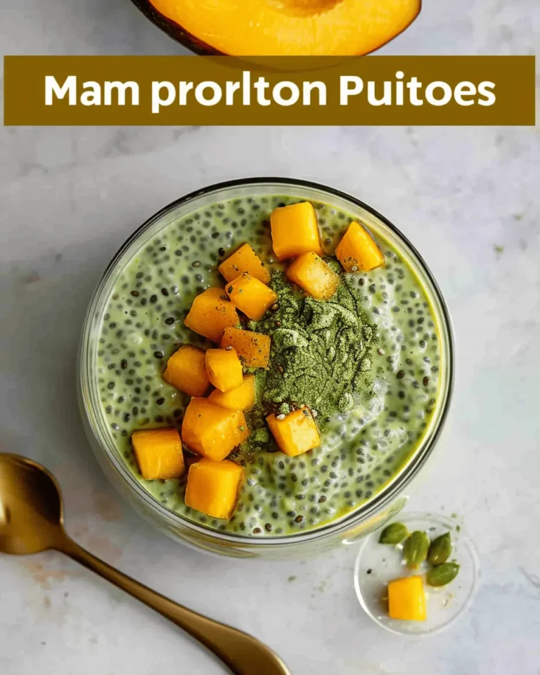 Mango Chia Pudding Recipe with Matcha and Yogurt (High-Protein)