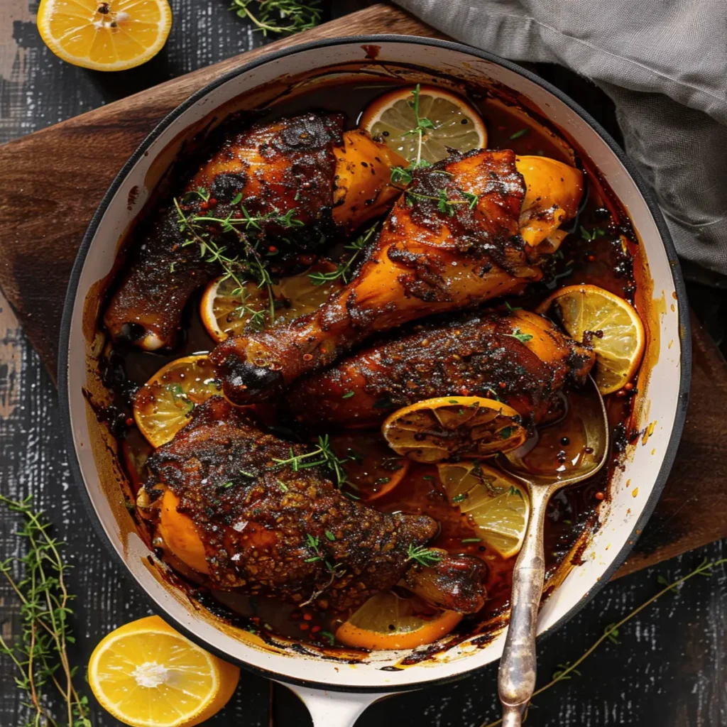 Southern Baked Maple Citrus Chicken Legs