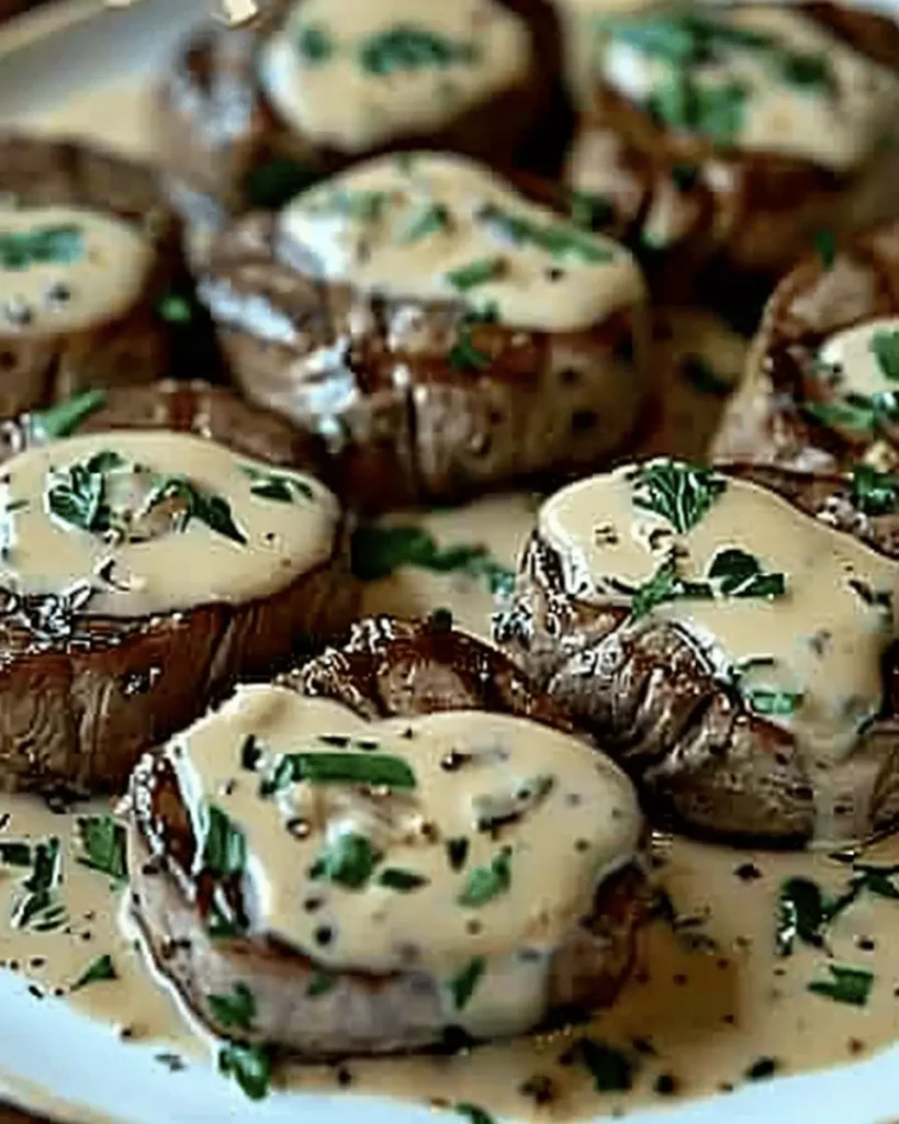 Steak with Haunted Bourbon Garlic Cream Sauce