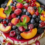 Summer Berry and Peach Cheesecake