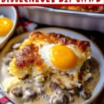 Biscuits and Gravy Casserole with Sausage and Eggs