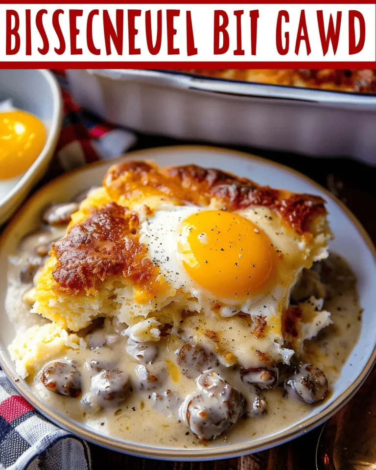 Biscuits and Gravy Casserole with Sausage and Eggs