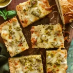 Cheesy Garlic Bread with Pesto