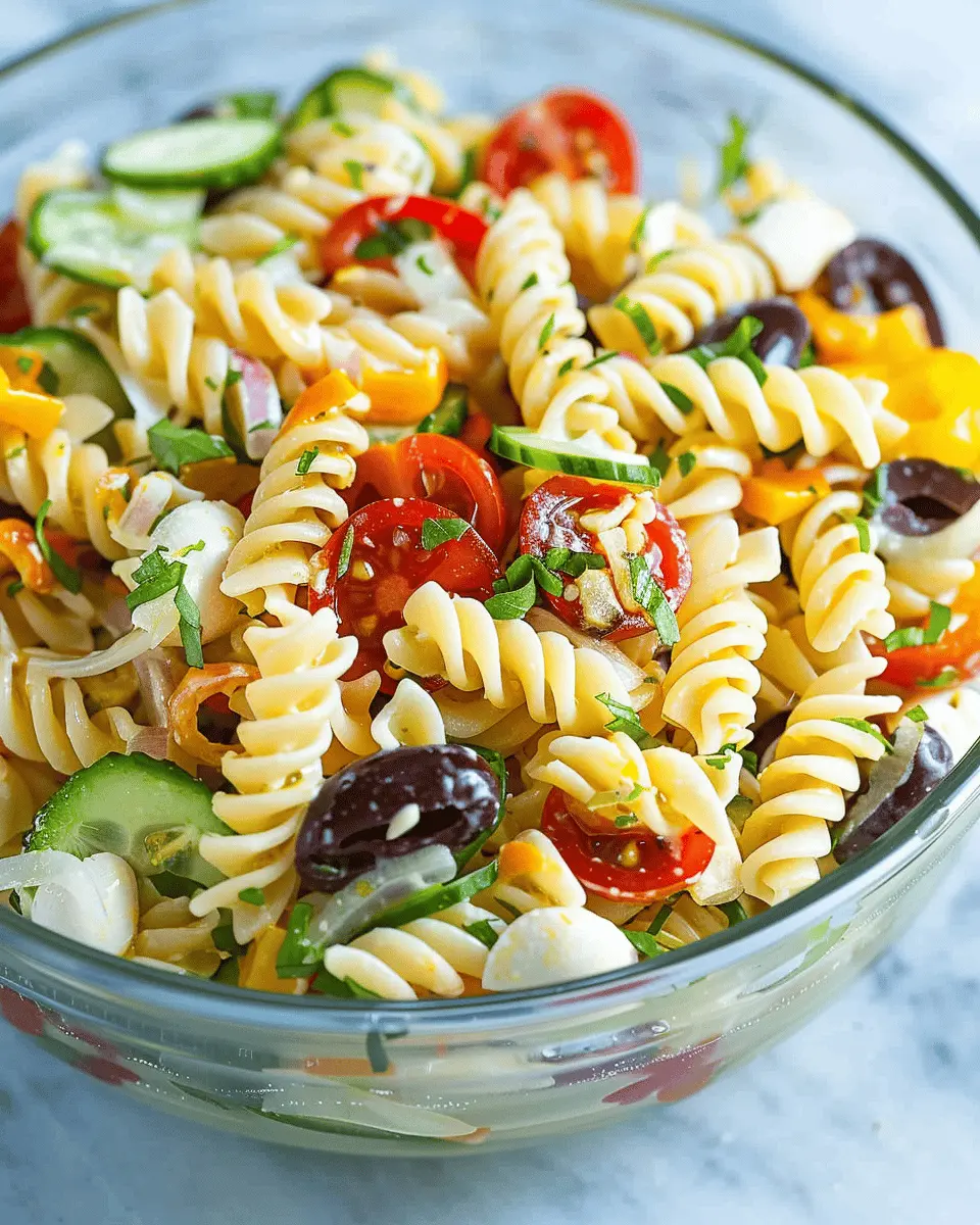Quick and Easy Pasta Salad with Turkey Bacon and Chicken Ham