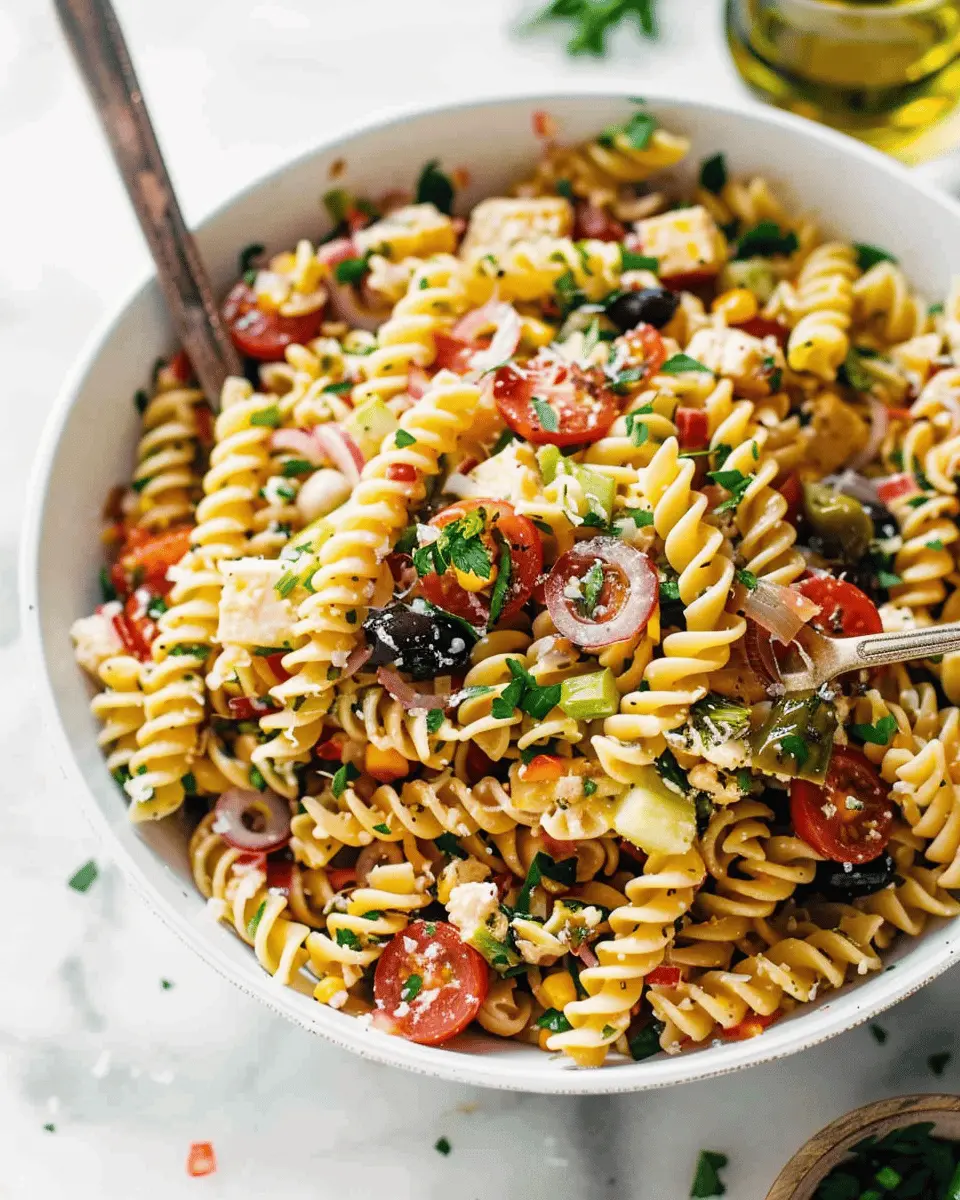The Best Pasta Salad with Turkey Bacon and Chicken Ham Delight
