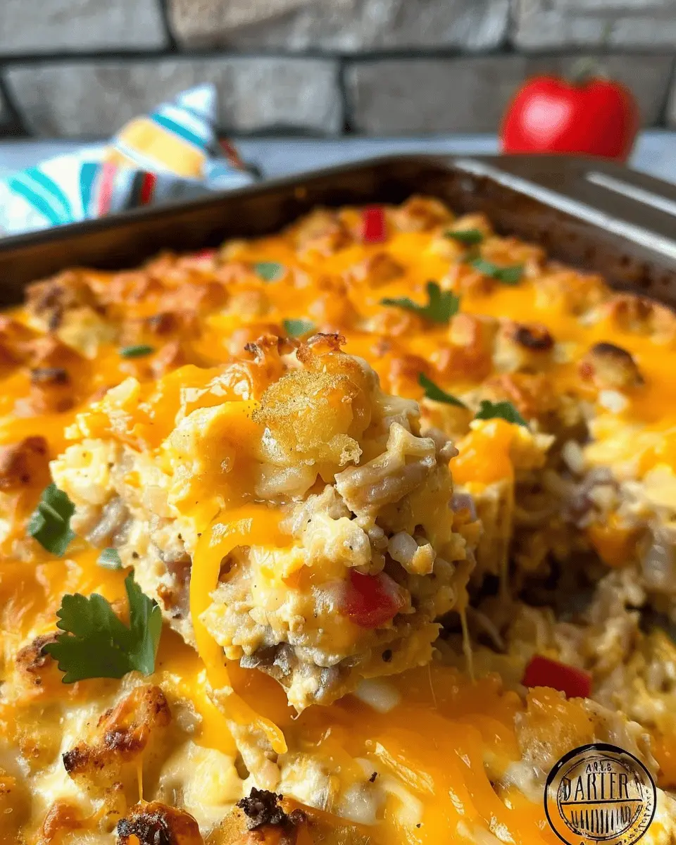 Tater Tot Breakfast Casserole: Easy Recipe with Turkey Bacon & Chicken Ham