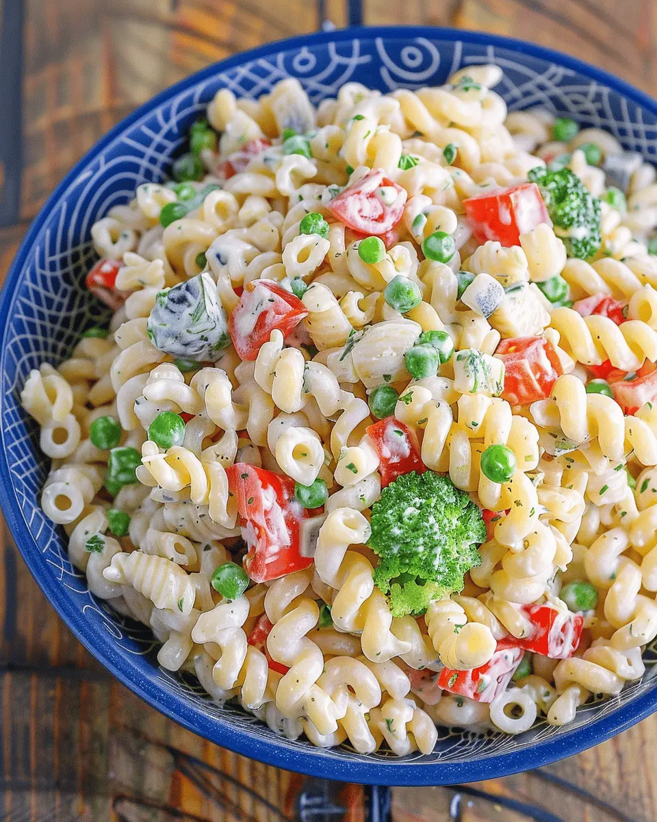 Creamy Pasta Salad with Turkey Bacon and Chicken Ham Delight