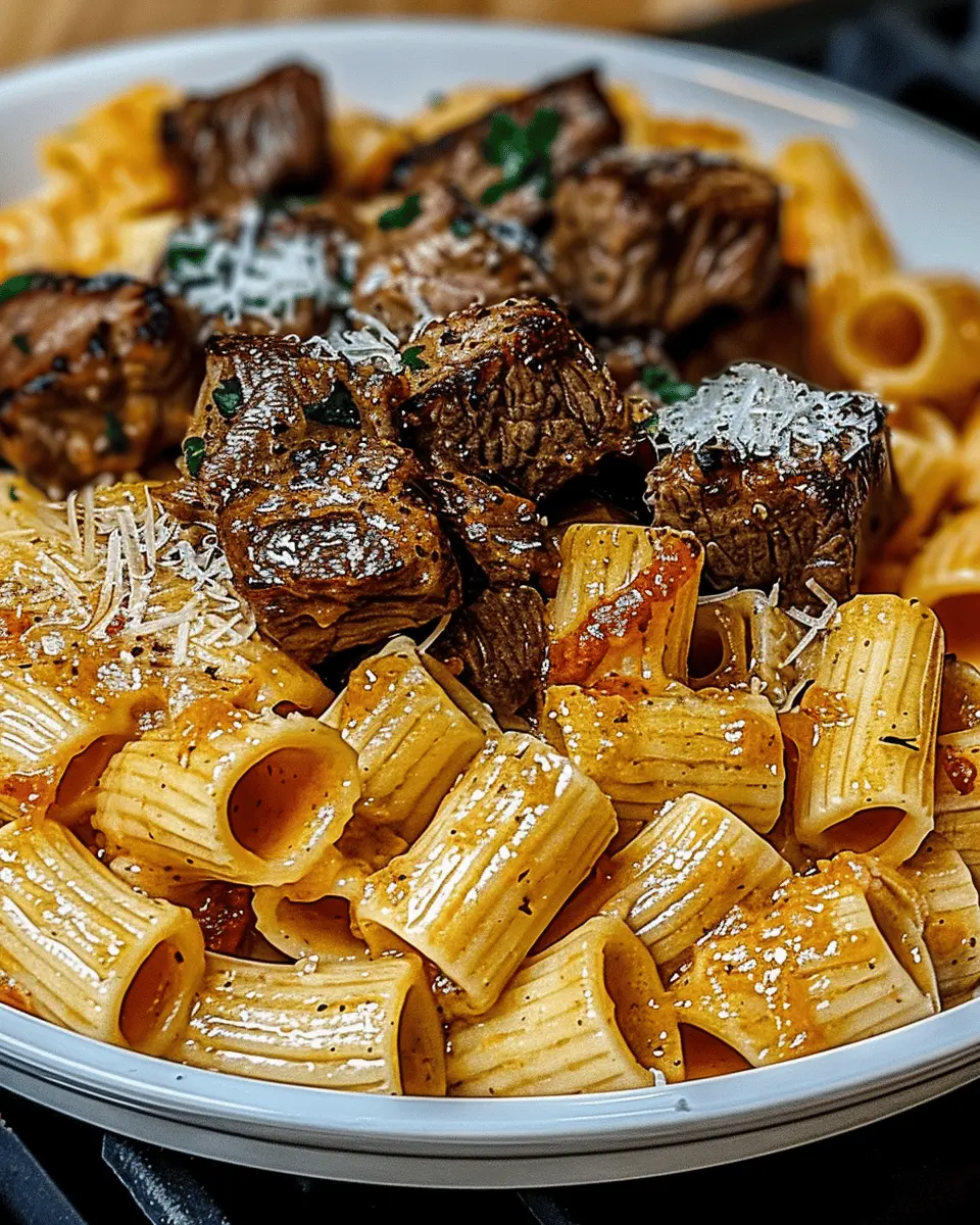 Cajun Steak Tips in Cheesy Rigatoni Parmesan Sauce: A Delicious Twist