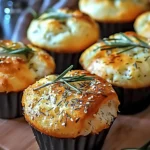 Easy Garlic Rosemary Focaccia Muffins