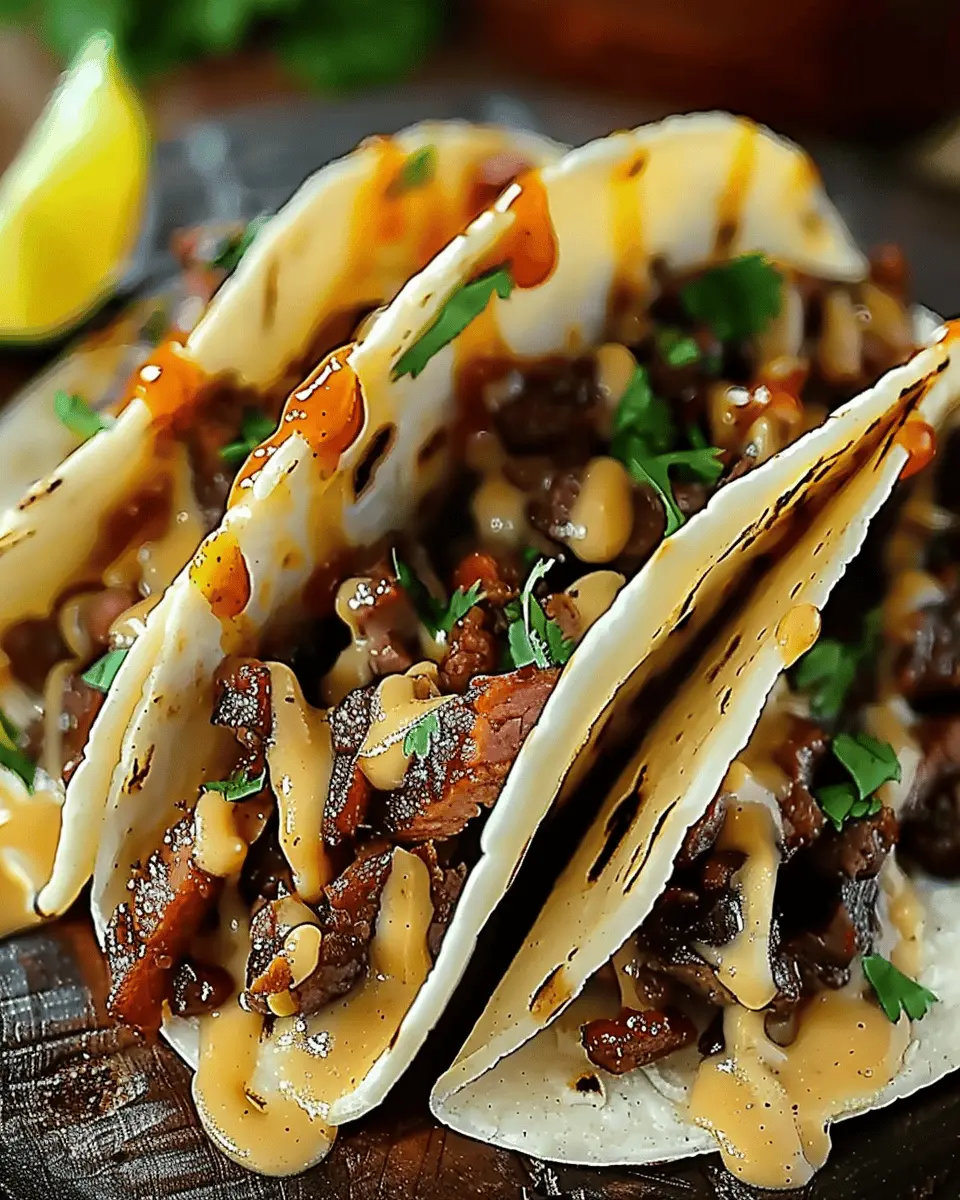 Garlic Butter Honey BBQ Beef Tacos