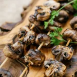 Grilled Mushrooms on Skewers