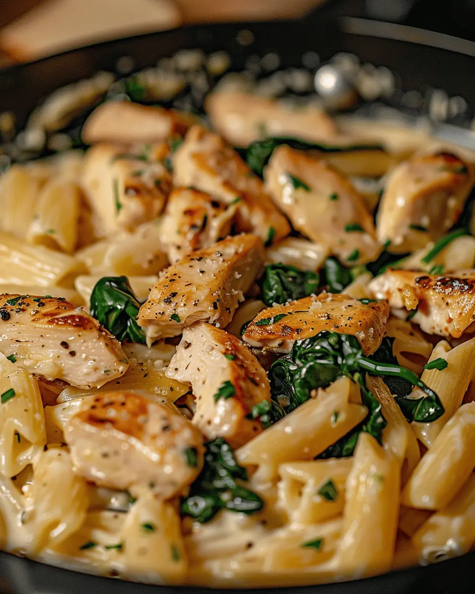 Healthy Garlic Parmesan Chicken Pasta Delight with Turkey Bacon