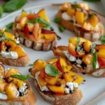 Quick Peach Bruschetta with Whipped Ricotta