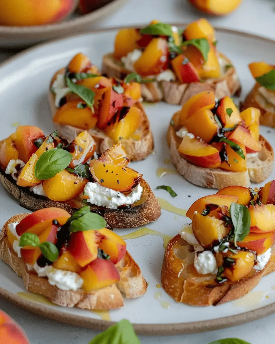 Quick Peach Bruschetta: Indulgent Whipped Ricotta Delight