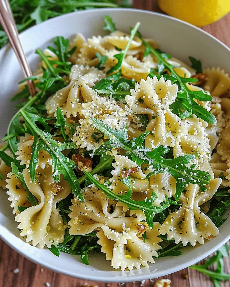 Refreshing Lemon Arugula Pasta Salad: Quick & Easy Delight in 15 Minutes