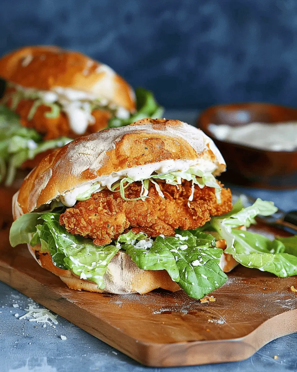 Crispy Chicken Caesar Sandwich with Turkey Bacon Delight