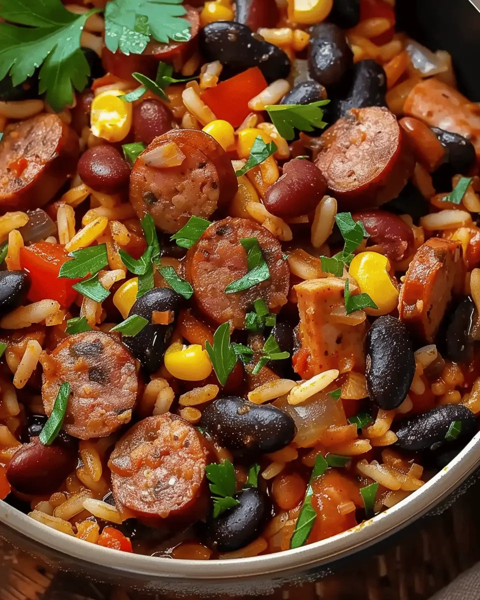 Hearty Black Beans and Rice with Sausage: A Comforting Family Delight