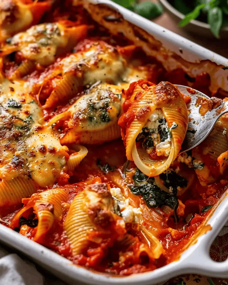 Spinach Ricotta Stuffed Shells with Turkey Bacon: A Comforting Delight