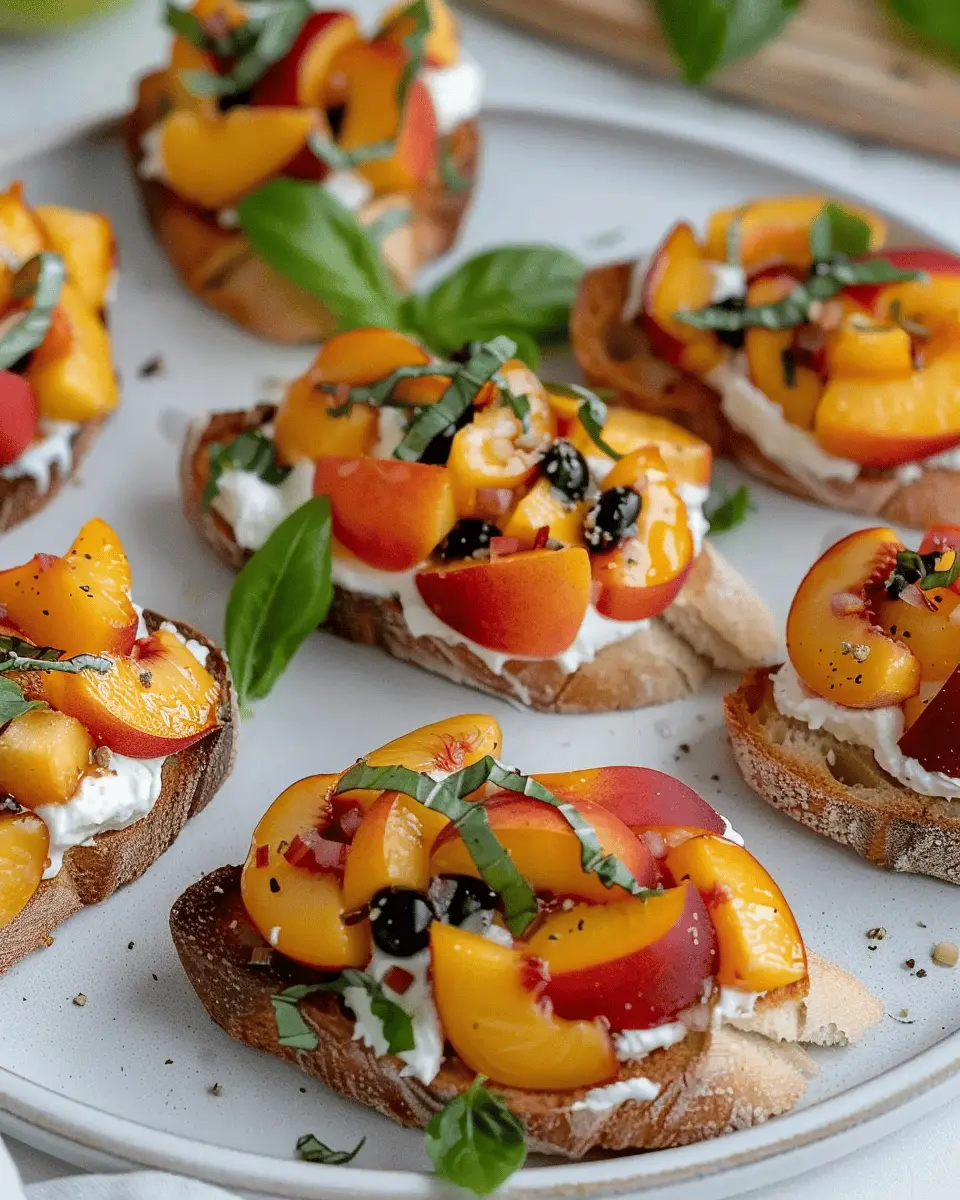 Quick Peach Bruschetta with Whipped Ricotta: A Juicy Delight