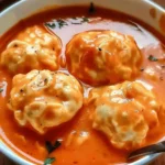 Tomato Soup with Cheese Dumplings