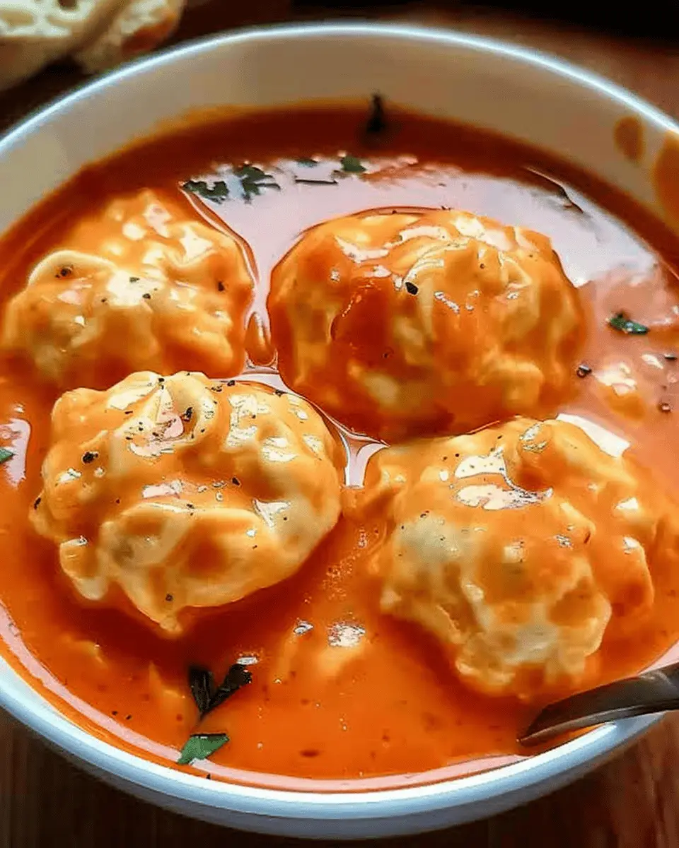 Tomato Soup with Cheese Dumplings: A Cozy, Comforting Delight