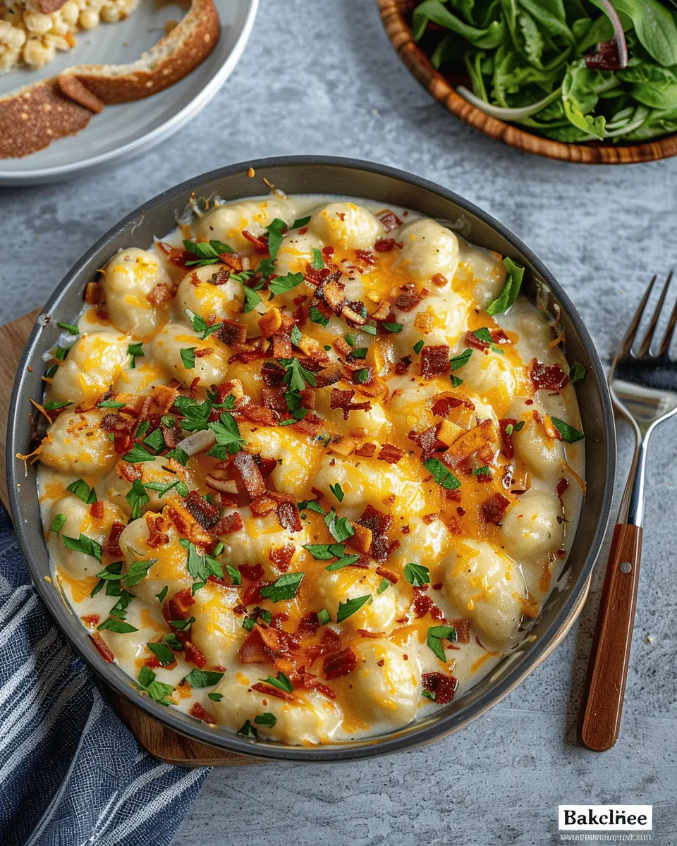 Creamy Crack Chicken Gnocchi with Turkey Bacon and Chicken Ham Delight