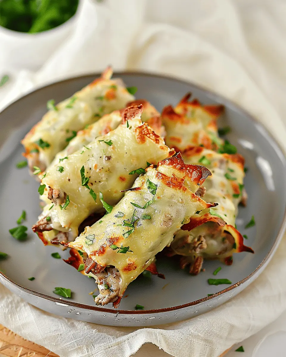 Keto Philly Cheesesteak Roll Ups: Easy Indulgence with Turkey Bacon