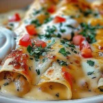 Chicken Enchiladas with Sour Cream White Sauce