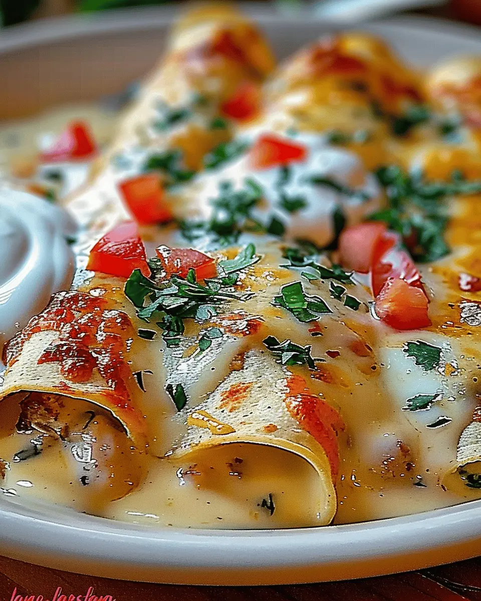 Chicken Enchiladas with Sour Cream White Sauce: Easy and Delicious