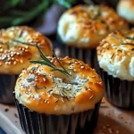 Easy Garlic Rosemary Focaccia Muffins