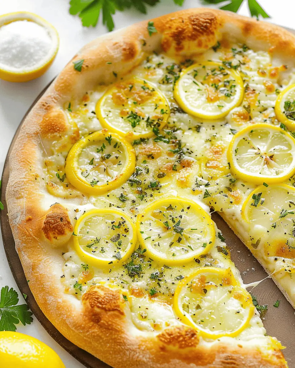 Lemon Pizza Delight: A Zesty Twist with Turkey Bacon and Chicken Ham