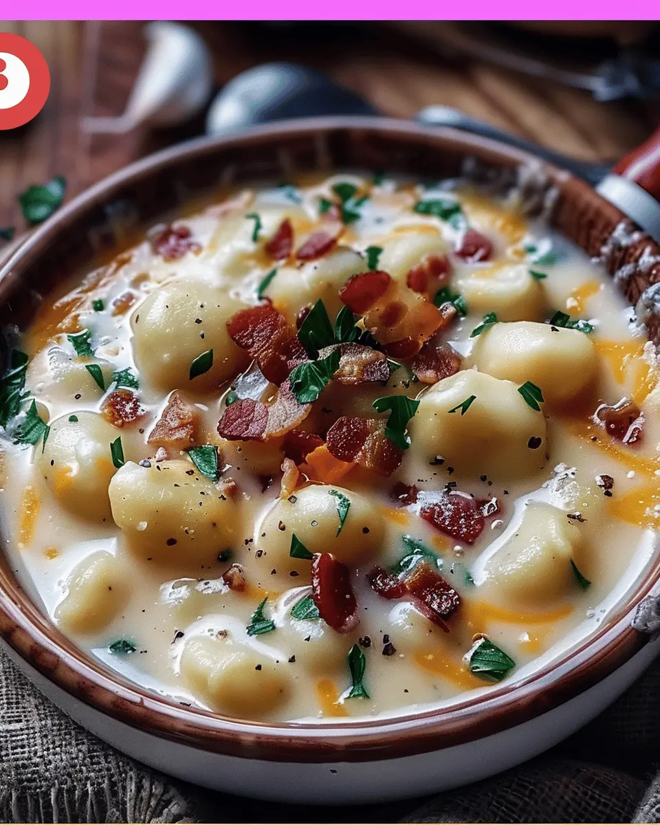 Turkey Bacon Cheddar Gnocchi Soup – A Rich and Creamy Delight