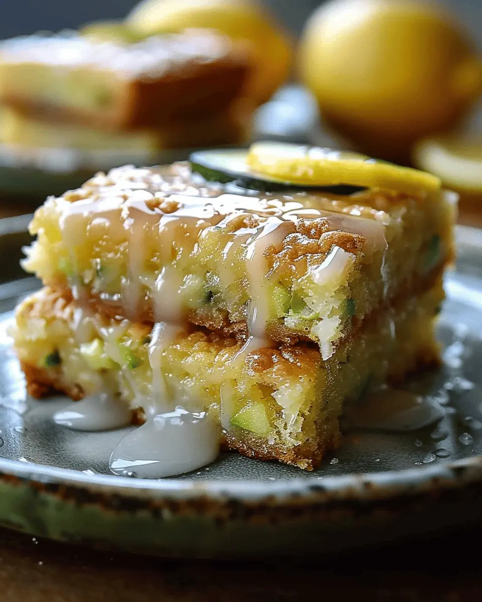 Amazing Secret in 1 Delicious Lemon Zucchini Bars with Glaze
