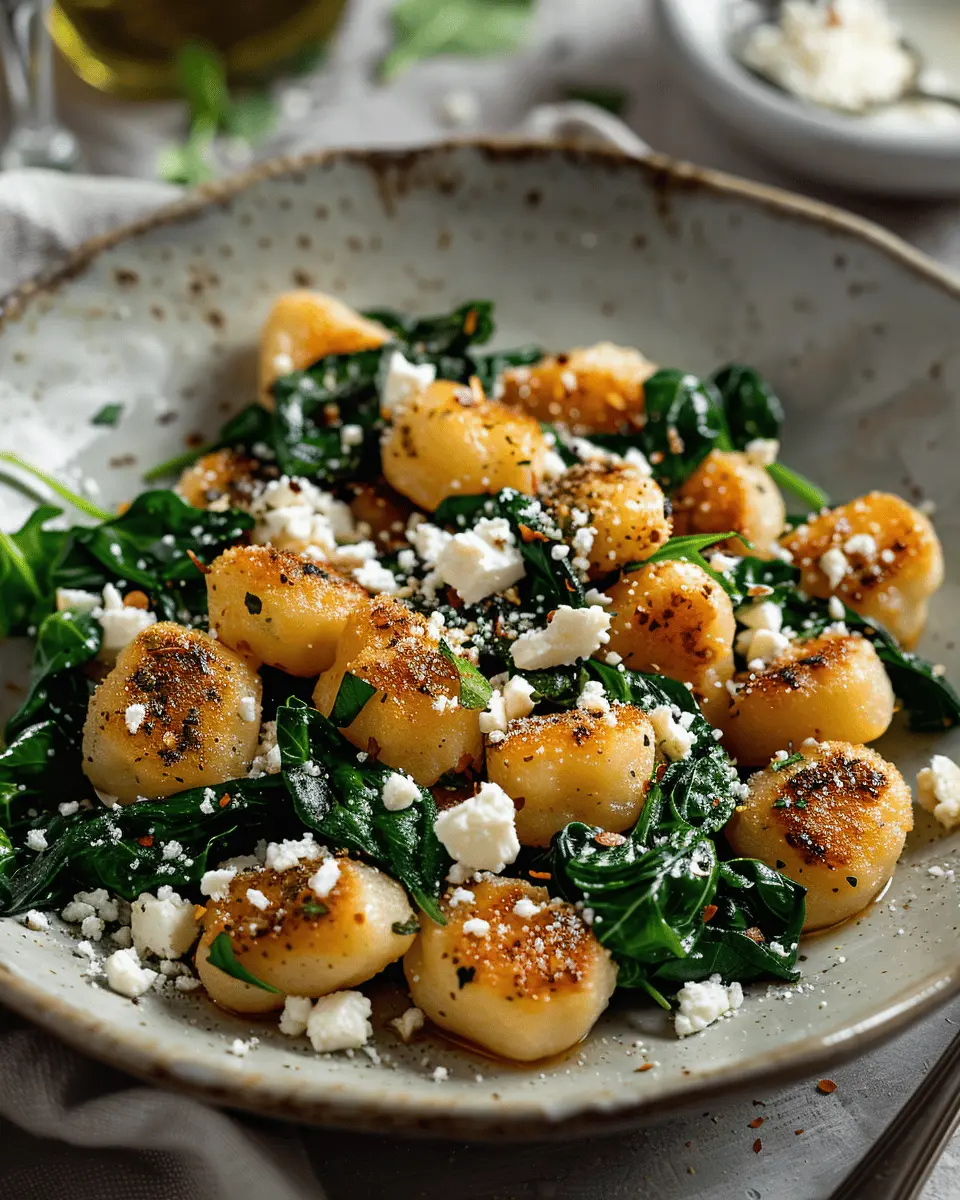 Crispy Gnocchi With Spinach And Feta: A Joyful Childhood Flavor