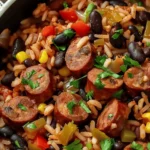 Hearty Black Beans and Rice with Sausage