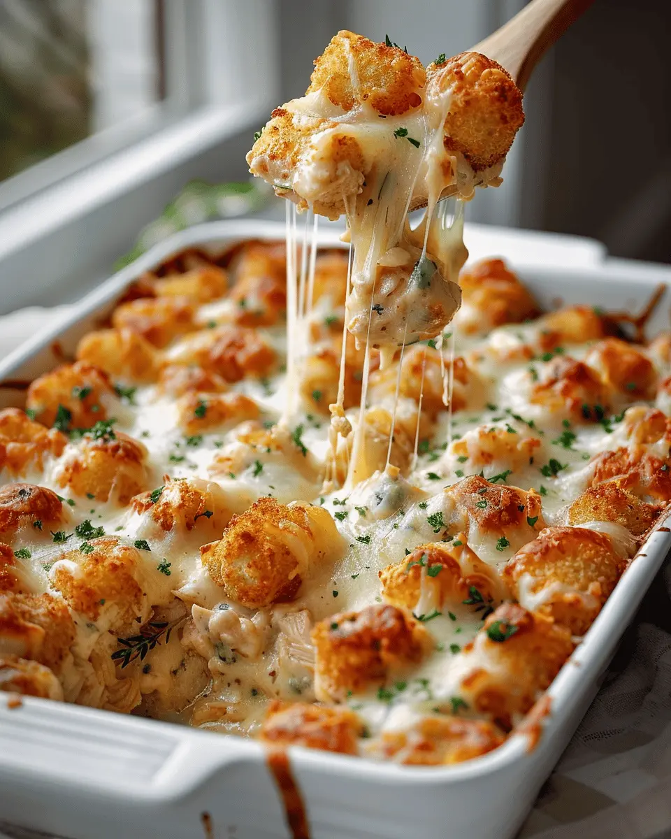 Irresistible Chicken Alfredo Tater Tot Casserole in Just 35 Minutes