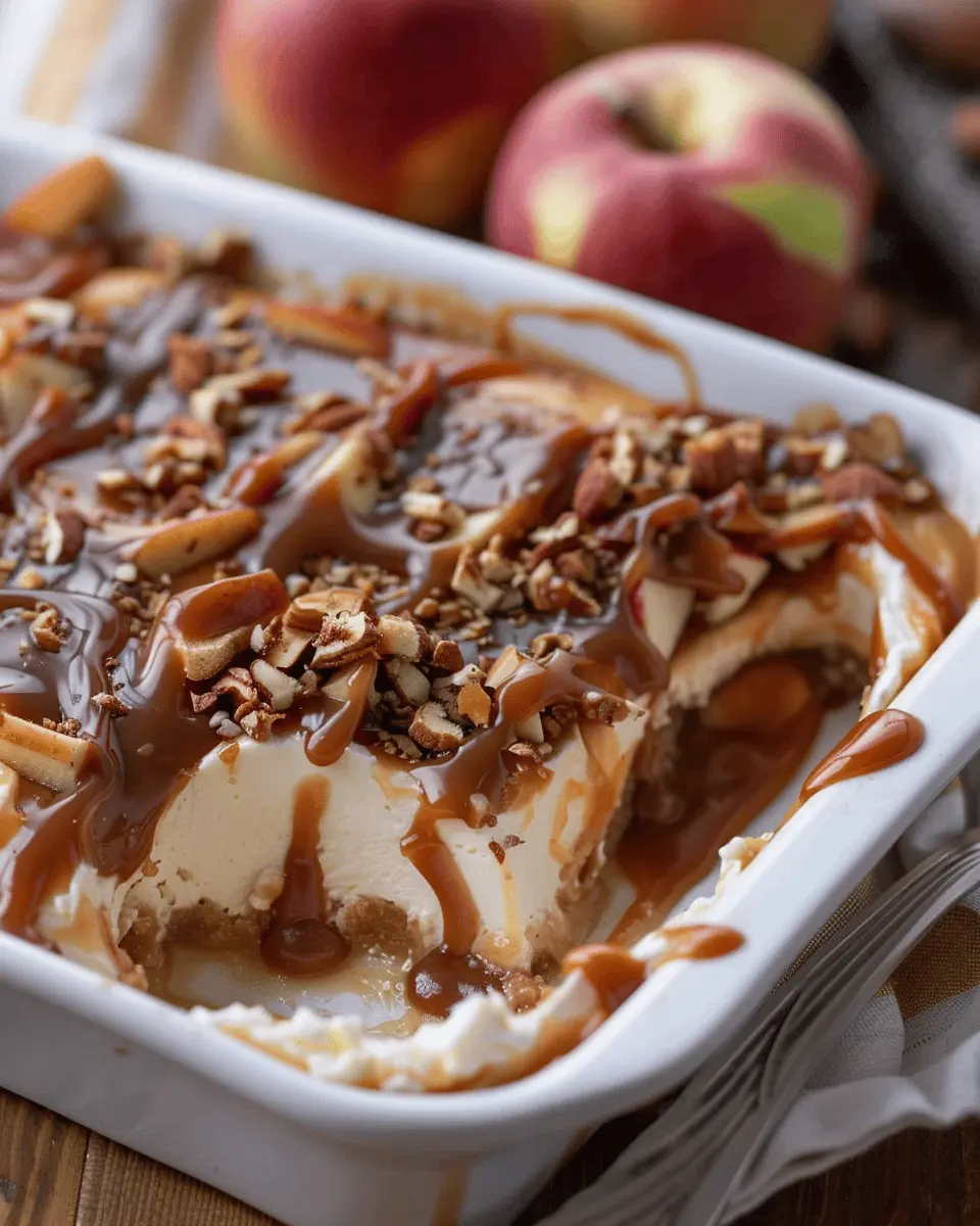 Easy caramel apple cheesecake dip recipe for indulgent snacking