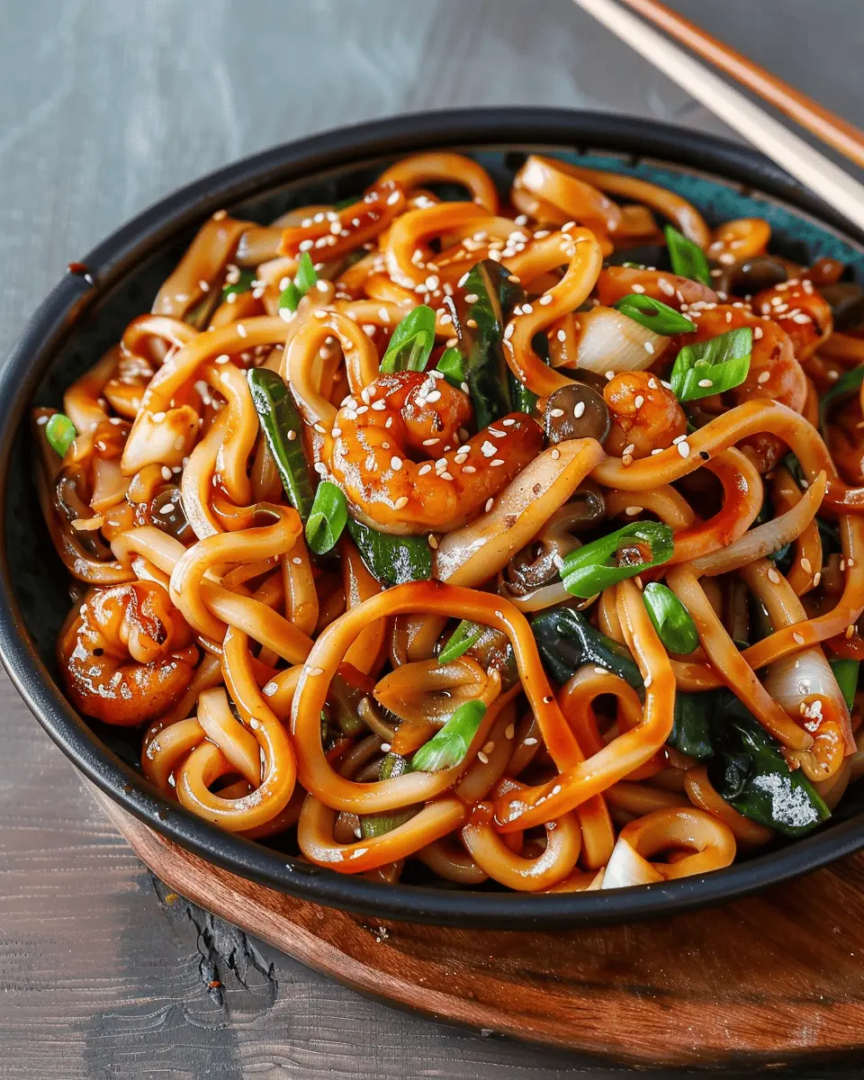 Yaki Udon: Easy and Indulgent Japanese Stir Fry Noodles with Turkey Bacon