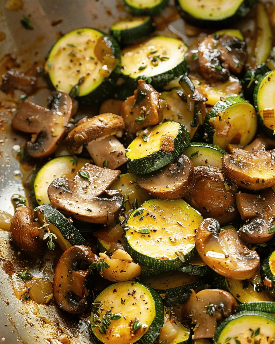 Skillet Zucchini and Mushrooms: Easy Turkey Bacon Delight
