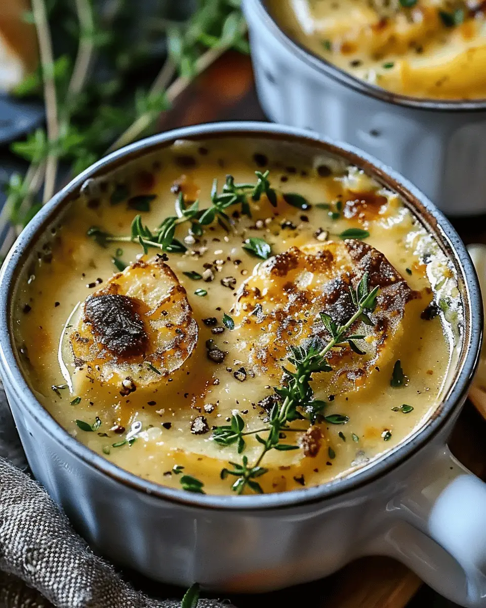 Hearty Cheddar Garlic Herb Potato Soup Recipe with Savory Turkey Bacon
