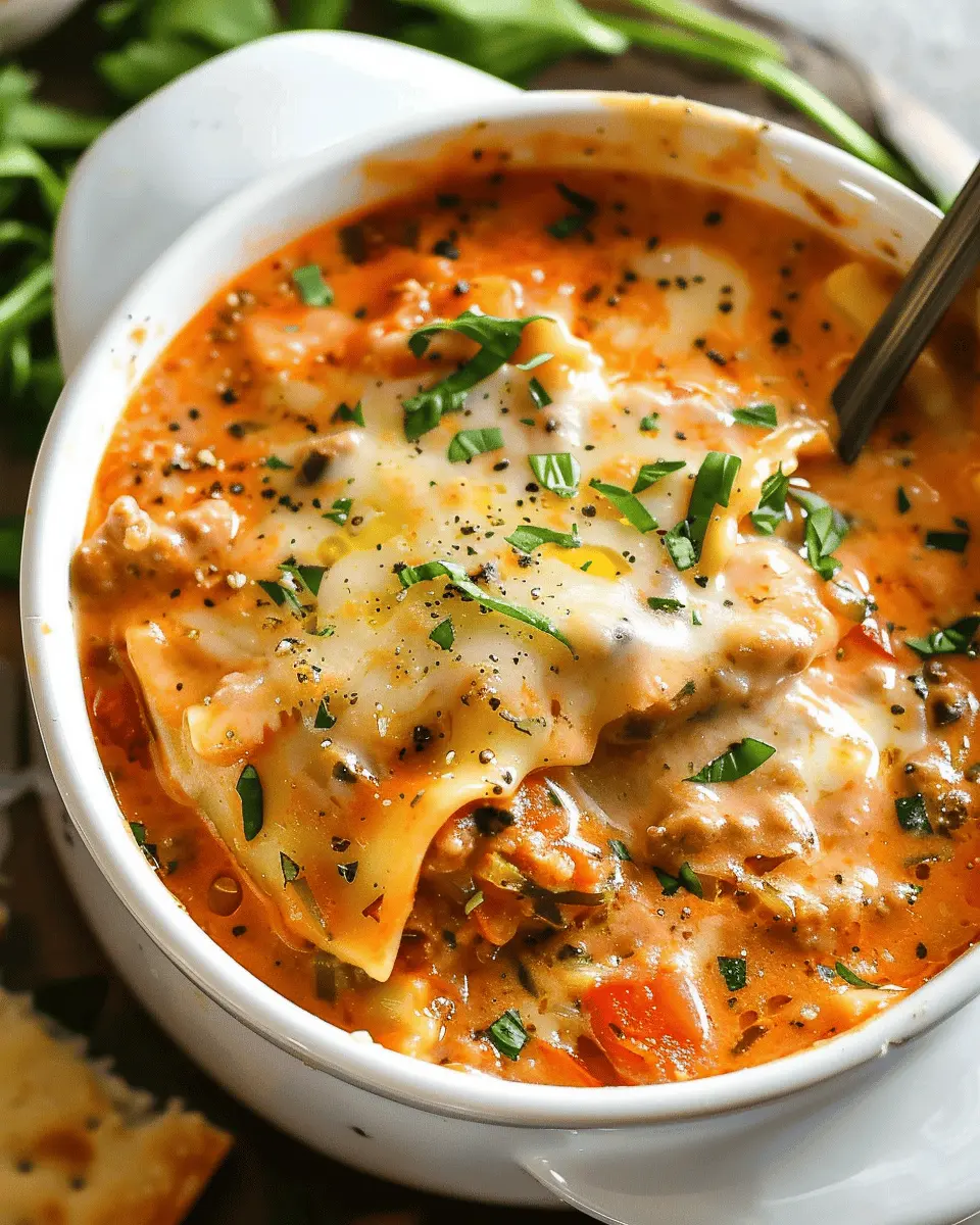 Easy Creamy Lasagna Soup