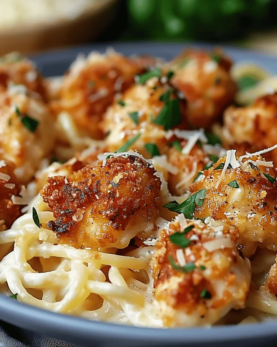 Delicious Garlic Butter Chicken Bites with Creamy Parmesan Pasta Bliss