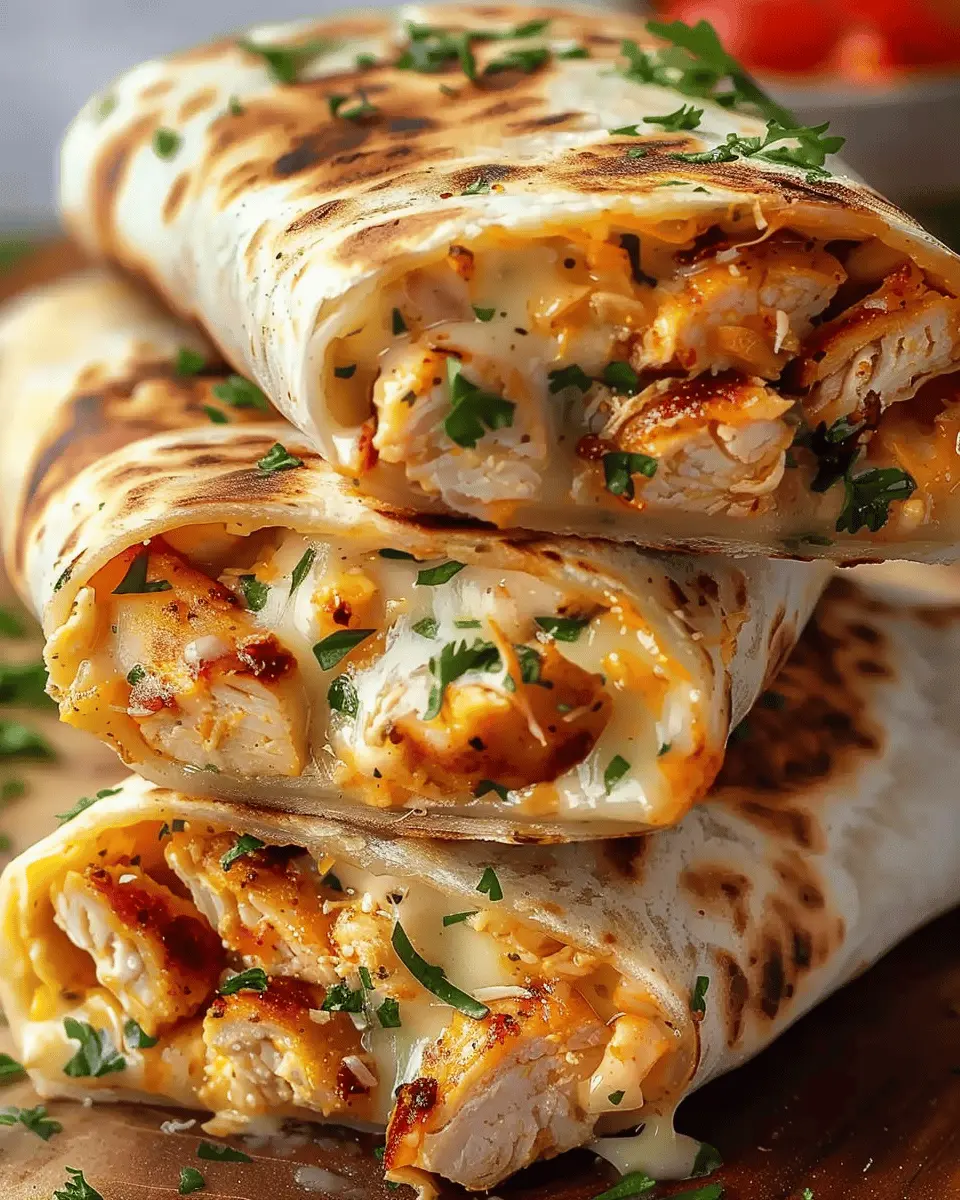 Ooey-Gooey Cheesy Garlic Chicken Wraps You’ll Devour Easy Weeknight Meal