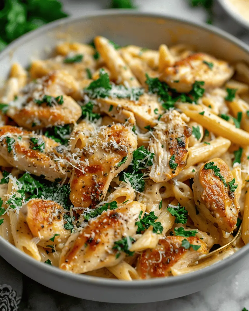 Healthy Garlic Parmesan Chicken Pasta: Easy Turkey Bacon Twist