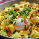 Cheesy Potato Egg Scramble