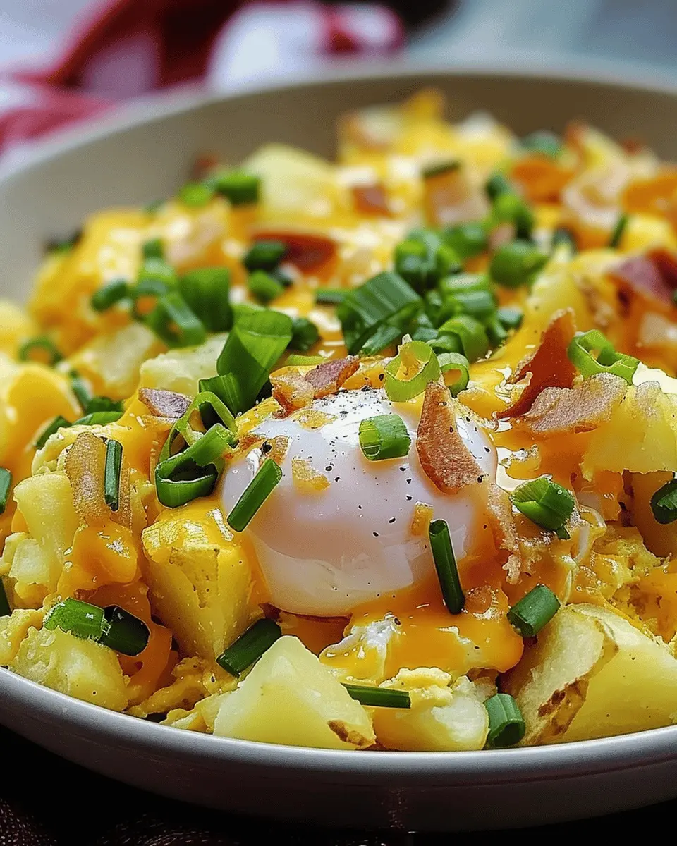 Cheesy Potato Egg Scramble with Turkey Bacon: A Comforting Twist
