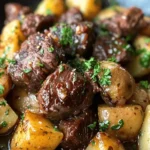 Garlic Butter Beef Bites & Potatoes make a perfect dinner